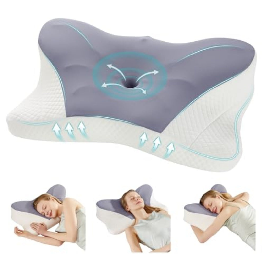 Cervical Neck Pillow,  Dual Height Orthopedic Support Contour