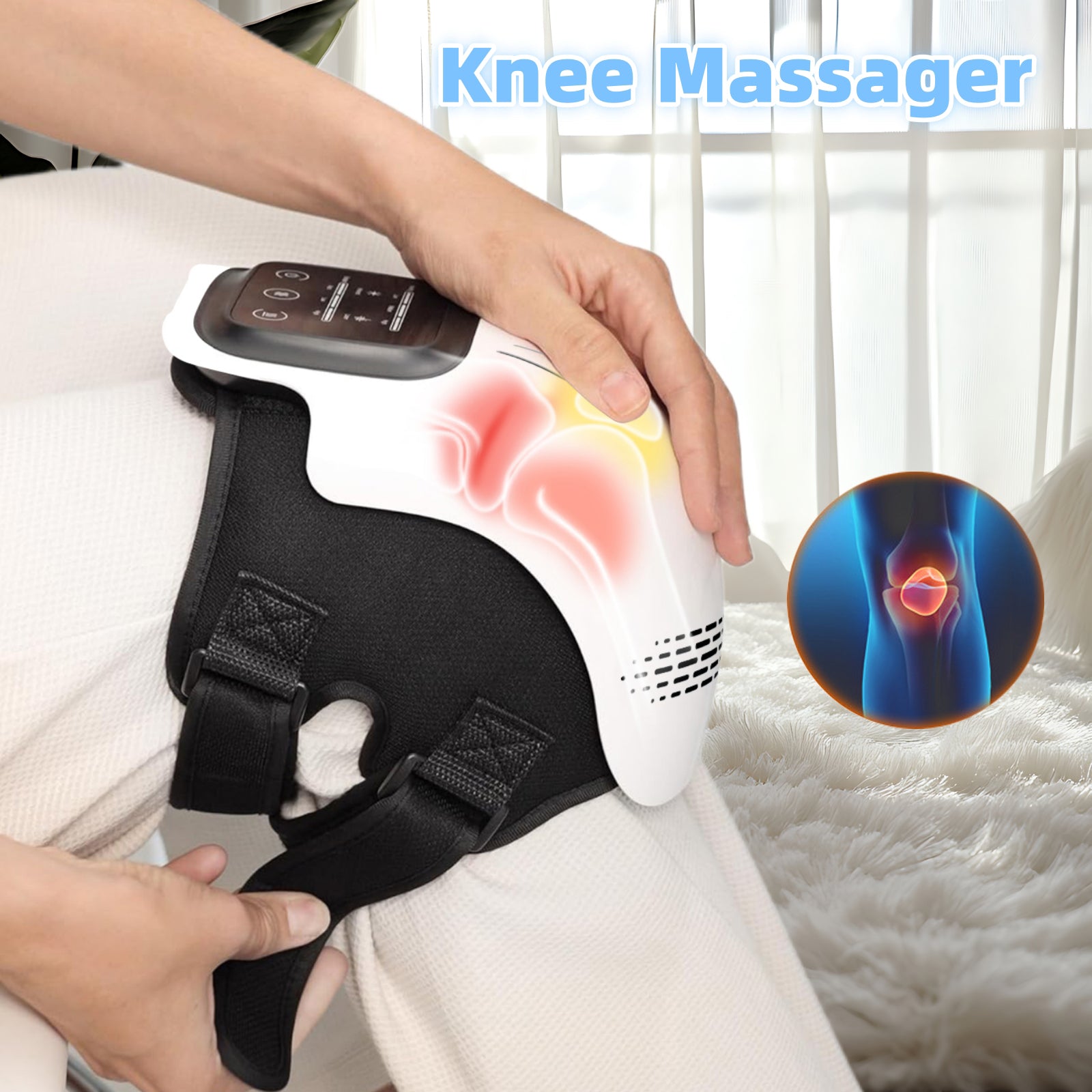 Intelligent  Pain Relief Infrared Laser Vibration Knee Massager 68.99 USD 45% OFF At checkout