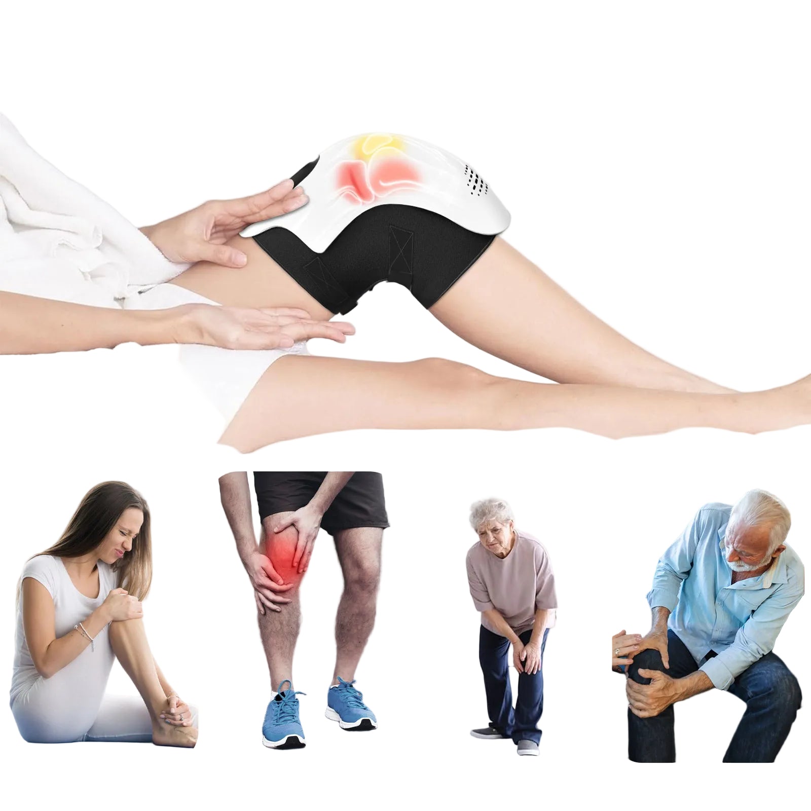 Intelligent  Pain Relief Infrared Laser Vibration Knee Massager 68.99 USD 45% OFF At checkout